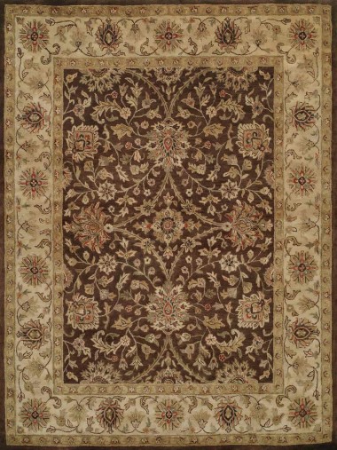 Traditional Brown Wool Area Rug: Regal Emporium 185482: Brown/Ivory (Hand-Tufted Area Rug)
