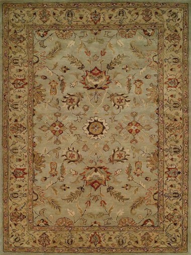 Traditional Blue/Navy Wool Area Rug: Regal Emporium 185882: Light Blue/Gold (Hand-Tufted Area Rug)