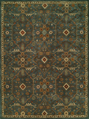 Traditional Blue/Navy Wool Area Rug: Regal Emporium 185792: Blue (Hand-Tufted Area Rug)