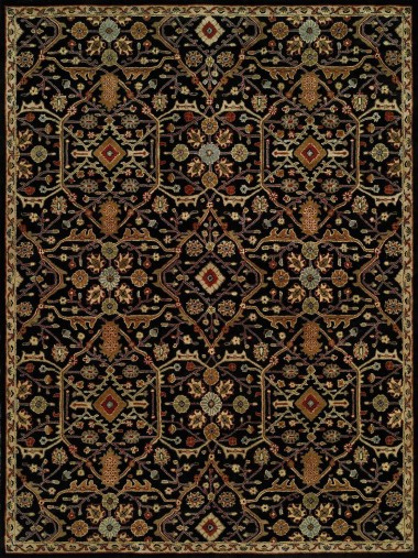 Traditional Charcoal/Black Wool Area Rug: Regal Emporium 185892: Black (Hand-Tufted Area Rug)