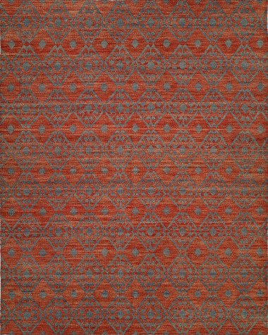 Transitional/Modern Orange/Rust Wool Area Rug: Regal Envy 185219: Brick (Handmade Area Rug)