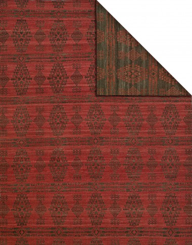 Transitional/Modern Red/Burgundy Wool Area Rug: Regal Envy 185419: Red/Charcoal (Handmade Area Rug)