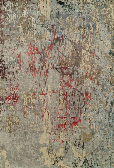 Transitional/Modern Grey/Silver Wool Area Rug: Regal Equestrian 185675: Grey/Multi (Hand-Knotted Area Rug)