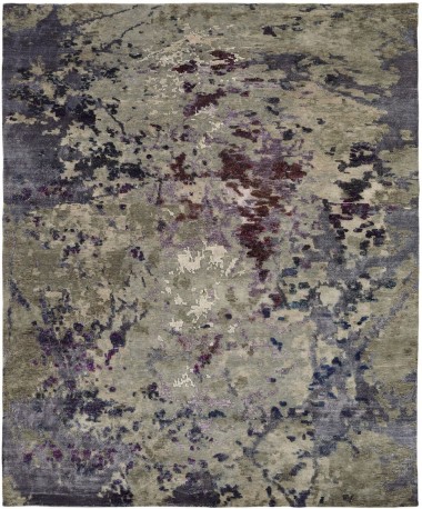 Transitional/Modern Pink/Purple Wool Area Rug: Regal Equestrian 185185: Plum/Grey (Hand-Knotted Area Rug)