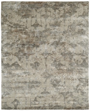 Transitional/Modern Brown Wool Area Rug: Regal Erasure 185663: Brown (Hand-Knotted Area Rug)