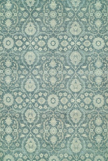 Transitional/Traditional Dark Blue Wool Area Rug: Silk Road Eleonora 19540 (Hand-Knotted Area Rug)