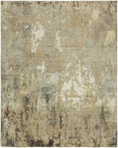 Modern/Transitional Taupe Wool Area Rug: Silk Road Extraordinary 1954 (Hand-Knotted Area Rug)