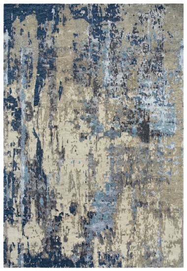 Modern Beige Wool Area Rug: Bainbridge Finest 26301: Beige/Grey (Hand-Knotted Area Rug)