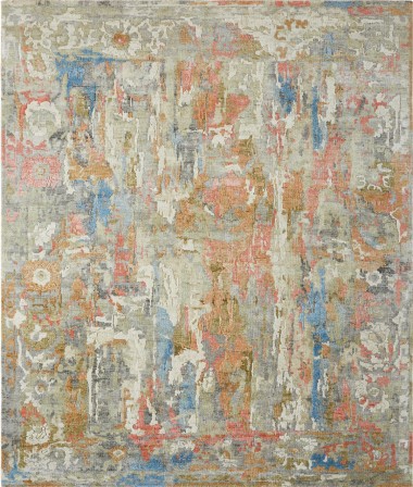 Transitional/Modern Multi Wool Area Rug: Regal Foggy Texture 186243: Multi (Hand-Knotted Area Rug)