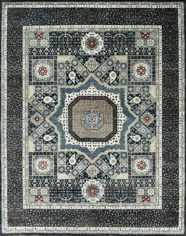 Traditional Blue/Navy Wool Area Rug: Mafi Signature Graham GH-102 (Hand-Knotted Area Rug)