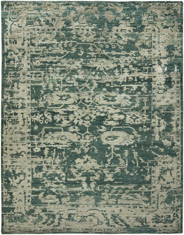 Traditional/Transitional Blue/Navy Wool Area Rug: Regal Gnomeo 187441: Mineral Blue (Hand-Knotted Area Rug)