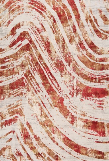 Traditional Red/Burgundy Area Rug: Madison Geena 1373207: Red/Ivory (Power-Loomed Area Rug)