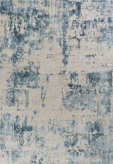 Transitional White/Ivory Area Rug: Madison Geena 1377007: Ivory/Blue (Power-Loomed Area Rug)