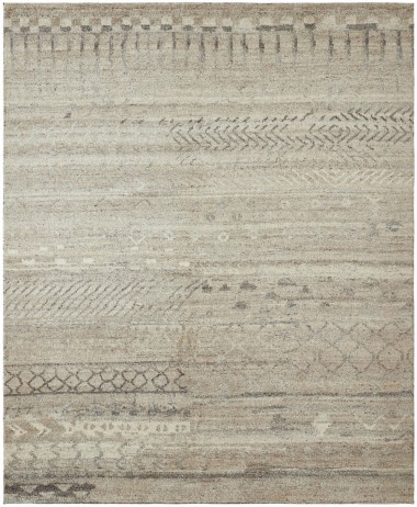 Bohemian Beige/Tan Wool Area Rug: Regal Grand Stone 187517: Tan (Hand-Knotted Area Rug)