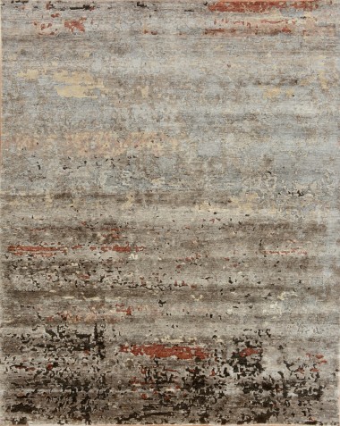 Modern/Transitional Brown Wool Area Rug: Mafi Signature Cocoon HBS-5337 (Hand-Knotted Area Rug)