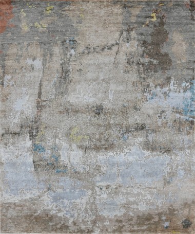 Modern/Transitional Beige/Tan Wool Area Rug: Mafi Signature Cocoon HBS-5392 (Hand-Knotted Area Rug)