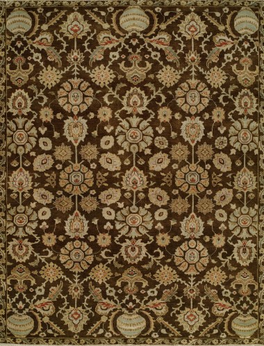 Traditional Brown Wool Area Rug: Regal Happy Rhythm 188880: Cocoa (Hand-Knotted Area Rug)