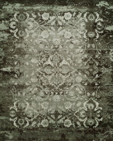 Traditional Grey/Silver Wool Area Rug: Regal Hadal Zabra 188034: Grey/Taupe (Hand-Knotted Area Rug)