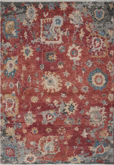 Transitional Burgundy Wool Area Rug: Bainbridge Halora 28042: Burgundy (Hand-Knotted Area Rug)