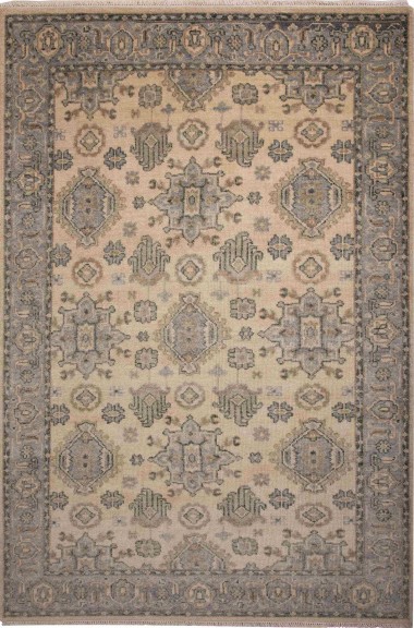 Transitional Ivory Wool Area Rug: Bainbridge Halora 28766: Ivory (Hand-Knotted Area Rug)