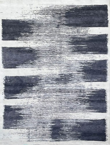 Modern/Transitional Night Sky Wool Area Rug: Silk Road Haze 198142 (Hand-Knotted Area Rug)