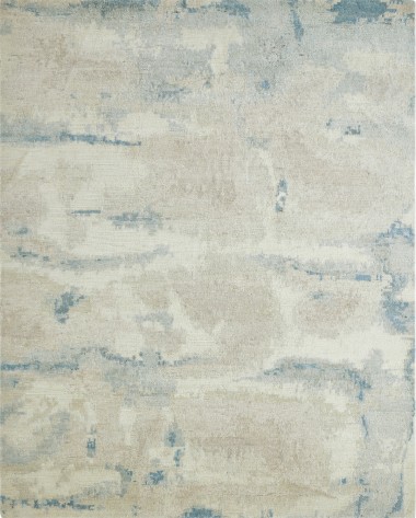 Modern/Transitional Blue/Navy Wool Area Rug: Regal Hexton 188194: Azure/Cream (Hand-Knotted Area Rug)
