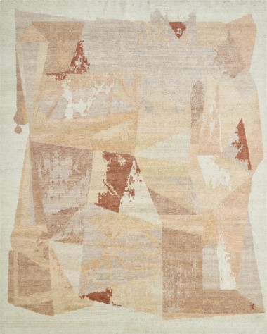 Modern/Transitional Orange/Rust Wool Area Rug: Regal Hexton 188694: Spice/Peach (Hand-Knotted Area Rug)