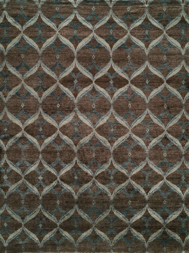 Modern Brown Area Rug: Regal Infusion 189049: Brown (Hand-Knotted Area Rug)