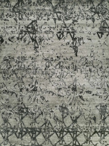 Modern Grey/Silver Area Rug: Regal Infusion 189149: Grey (Hand-Knotted Area Rug)