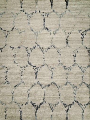 Modern Beige/Tan Area Rug: Regal Infusion 189249: Beige (Hand-Knotted Area Rug)