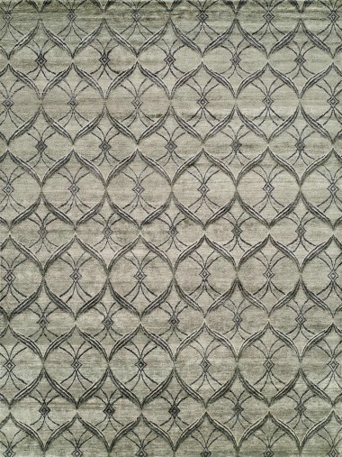 Modern Grey/Silver Area Rug: Regal Infusion 189649: Grey (Hand-Knotted Area Rug)