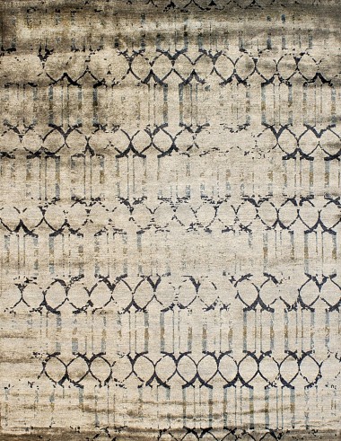 Modern Grey/Silver Area Rug: Regal Infusion 189849: Platinum (Hand-Knotted Area Rug)