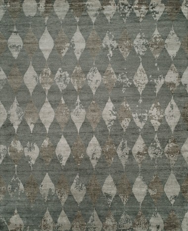Modern Grey/Silver Area Rug: Regal Infusion 189269: Slate (Hand-Knotted Area Rug)