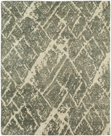 Transitional/Modern Grey/Silver Wool Area Rug: Regal Issaquah Treasures 189652: Grey (Hand-Knotted Area Rug)