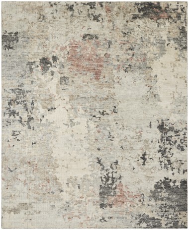 Transitional/Modern Grey/Silver Wool Area Rug: Regal Issaquah Treasures 189952: Pale Greys/Blush (Hand-Knotted Area Rug)