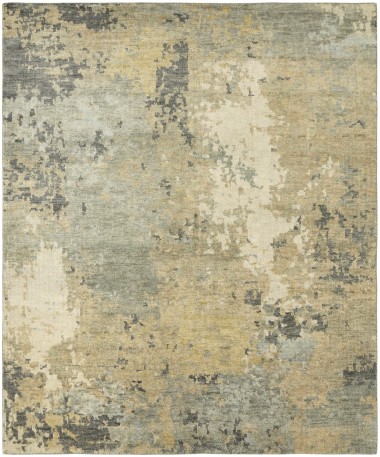 Transitional/Modern Grey/Silver Wool Area Rug: Regal Issaquah Treasures 189062: Granite/Sands (Hand-Knotted Area Rug)
