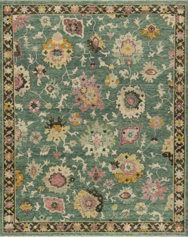 Traditional/Transitional Emerald Wool Area Rug: Silk Road Inari 1919600 (Hand-Knotted Area Rug)