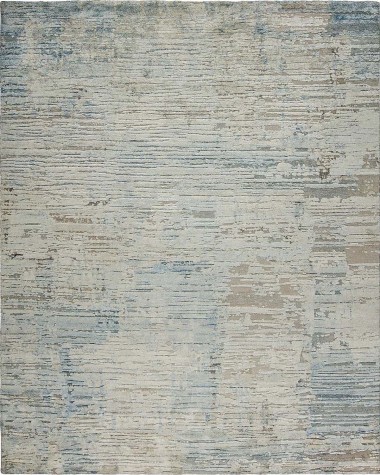 Modern/Bohemian Pearl Wool Area Rug: Silk Road Inspire 199901 (Hand-Knotted Area Rug)