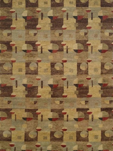 Modern Multi Wool Area Rug: Regal Joyfull Dance 1810756: Multi (Hand-Knotted Area Rug)