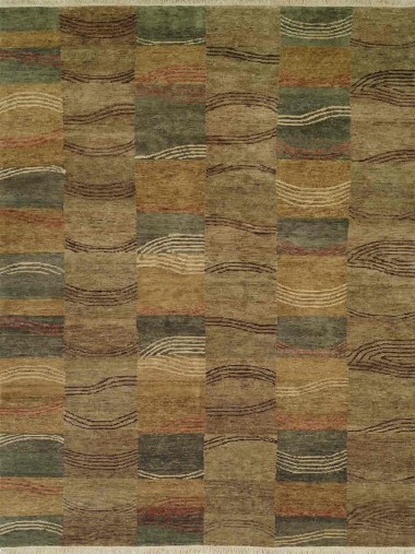 Modern Multi Wool Area Rug: Regal Joyfull Dance 1810956: Multi (Hand-Knotted Area Rug)
