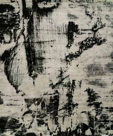 Regal | Jnana | 1810170: Ivory/Black area rug Modern Ivory/White Area Rug: Regal Jnana 1810170: Ivory/Black (Hand-Knotted Area Rug)