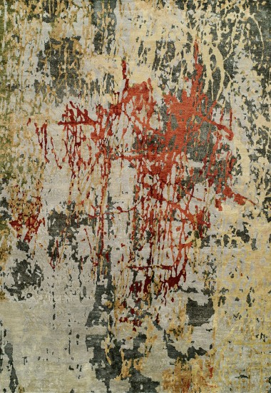 Modern Beige/Tan Area Rug: Regal Jnana 1810670: Beige/Rust (Hand-Knotted Area Rug)