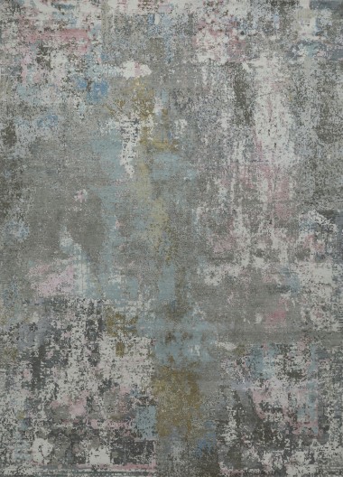 Transitional/Modern Grey/Silver Wool Area Rug: Mafi Signature Modi KAV-213 (Hand-Knotted Area Rug)