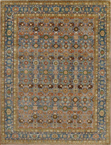 Traditional Blue/Navy Wool Area Rug: Mafi Signature Khanna KH-1001 (Hand-Knotted Area Rug)