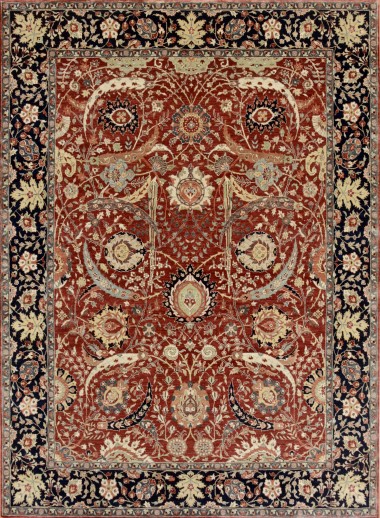 Traditional Red/Burgundy Wool Area Rug: Mafi Signature Khanna KH-1112 (Hand-Knotted Area Rug)