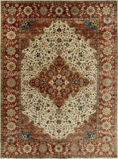 Traditional Beige/Tan Wool Area Rug: Mafi Signature Khanna KH-1204 (Hand-Knotted Area Rug)