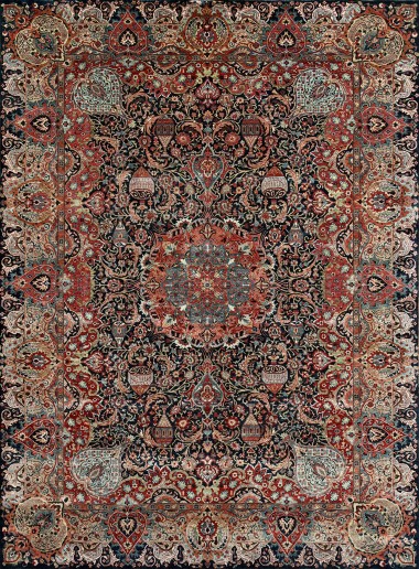 Traditional Charcoal/Black Wool Area Rug: Mafi Signature Khanna KH-1208 (Hand-Knotted Area Rug)