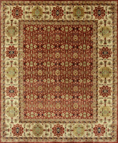 Traditional Red/Burgundy Wool Area Rug: Mafi Signature Khanna KH-1276 (Hand-Knotted Area Rug)