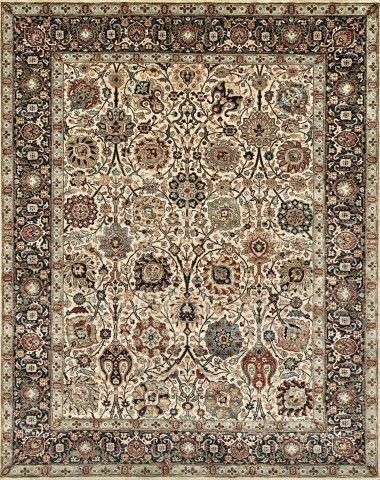 Traditional Beige/Tan Wool Area Rug: Mafi Signature Khanna KH-1296 (Hand-Knotted Area Rug)