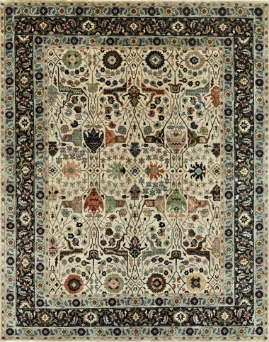 Traditional Beige/Tan Wool Area Rug: Mafi Signature Khanna KH-1324 (Hand-Knotted Area Rug)